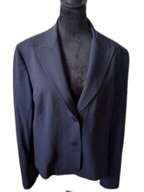 Lafayette 148 Black Wool Single Breasted 2 Button Blazer EUC 14